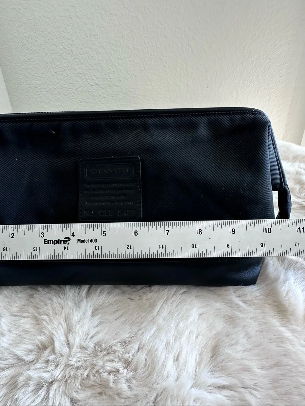 Coach Twill Travel Kit style # 5488 Black Canvas/Leather‎ toiletries rare